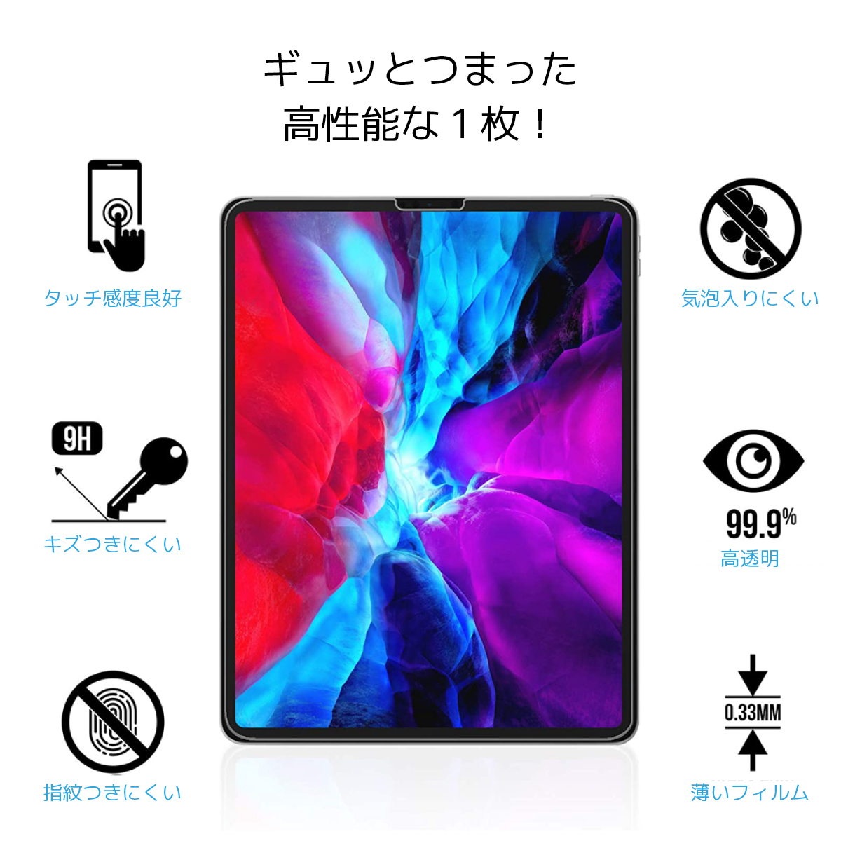 iPad ガラスフィルム 第10世代 第9世代 第8世代 第7世代 60日保証 Air4