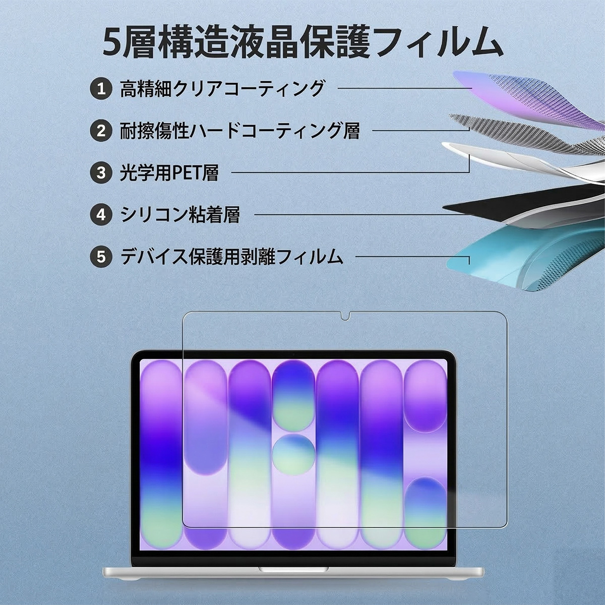 MacBook Neo ガラスフィルム Air 13 M5 M4 M3 2026 日本製旭硝子AGC