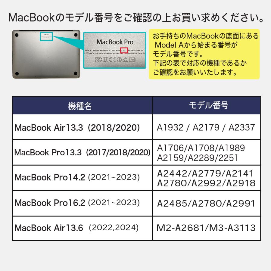 MacBook ケース Air Pro ハードカバー プラスチック 保護 カバー 衝撃 13 14 16 インチ M2 M3 おしゃれ 薄型 ハードケース｜world1select｜08