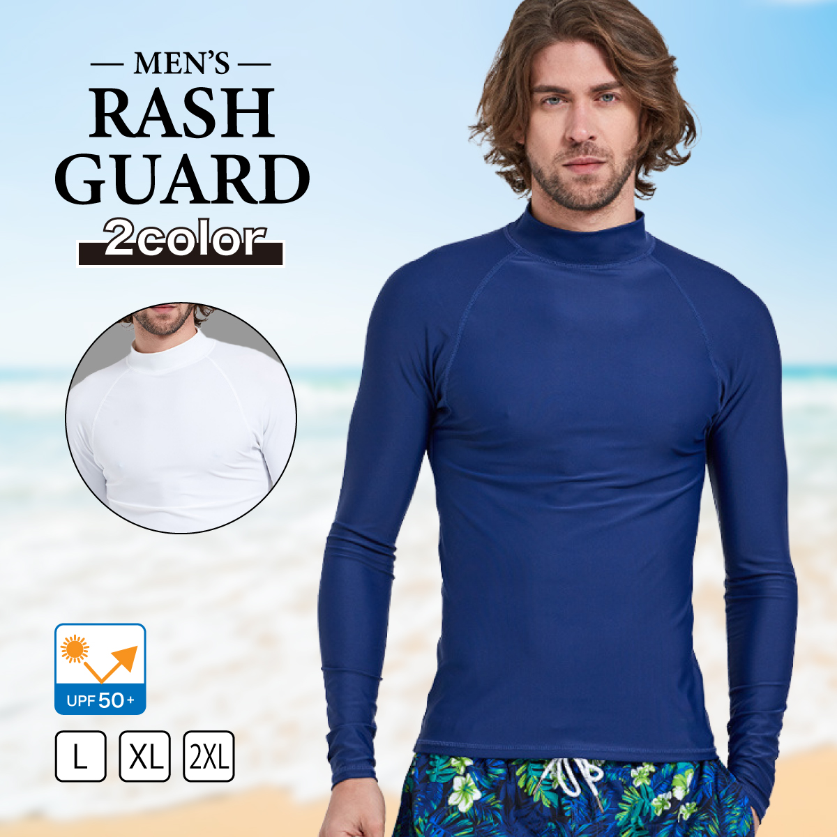 MENS RASHGUARD 2color UPF50+