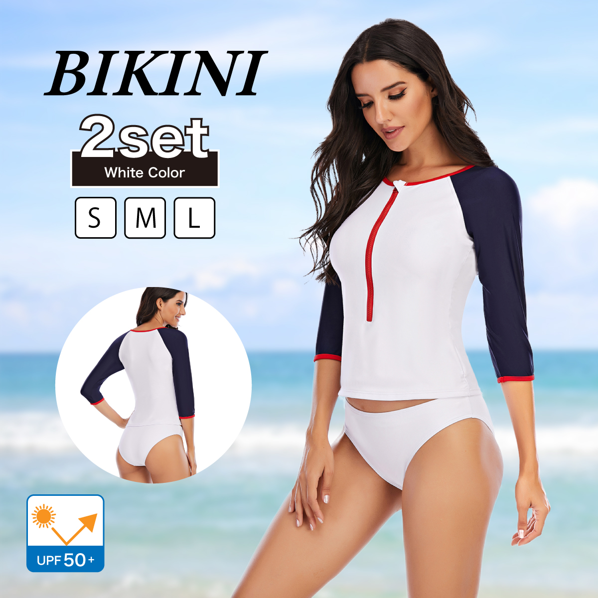 BIKINI 2set Black Color UPF50+ S M L