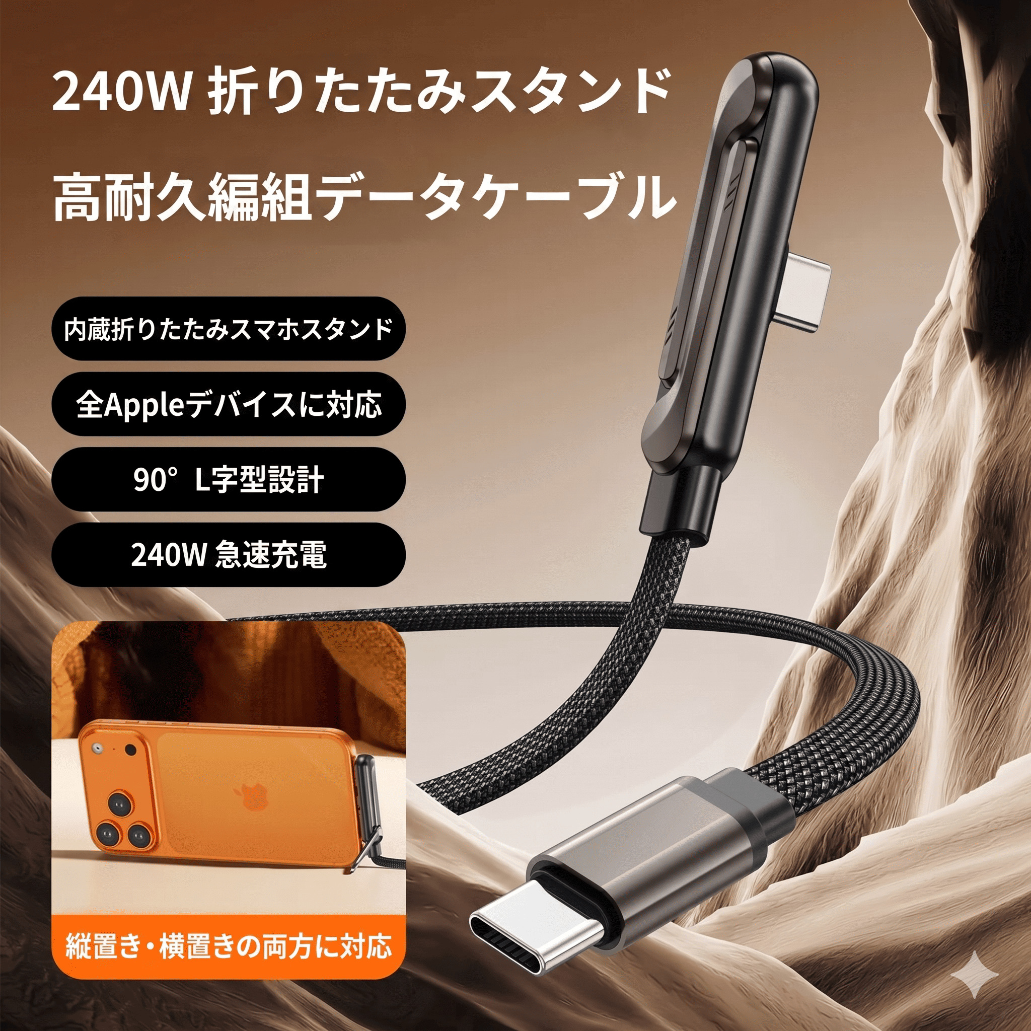 タイプc ケーブル 充電ケーブル usb type-c 急速充電 L字 Type-C