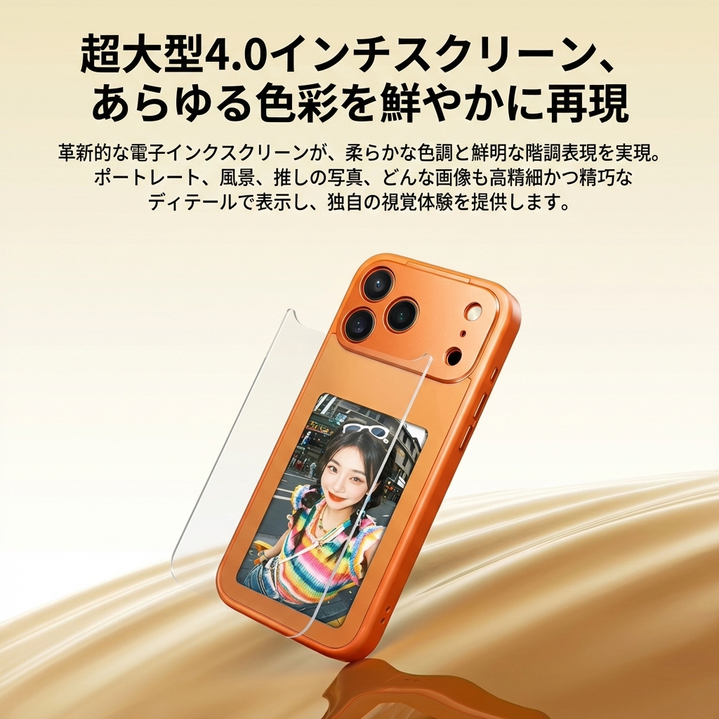 最新iPhoneケース 背面投影ケース iPhoneケース 写真が映せる NFC E-Ink 電子ペーパー iPhone 17 着せ