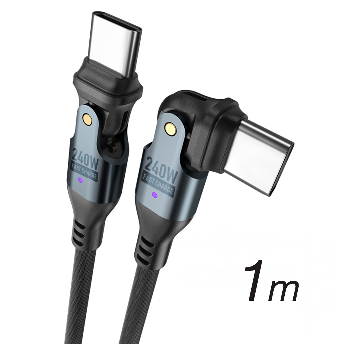タイプc ケーブル L字 2 1m PD usb type-c 240W 横向き 急速 iPhone 17