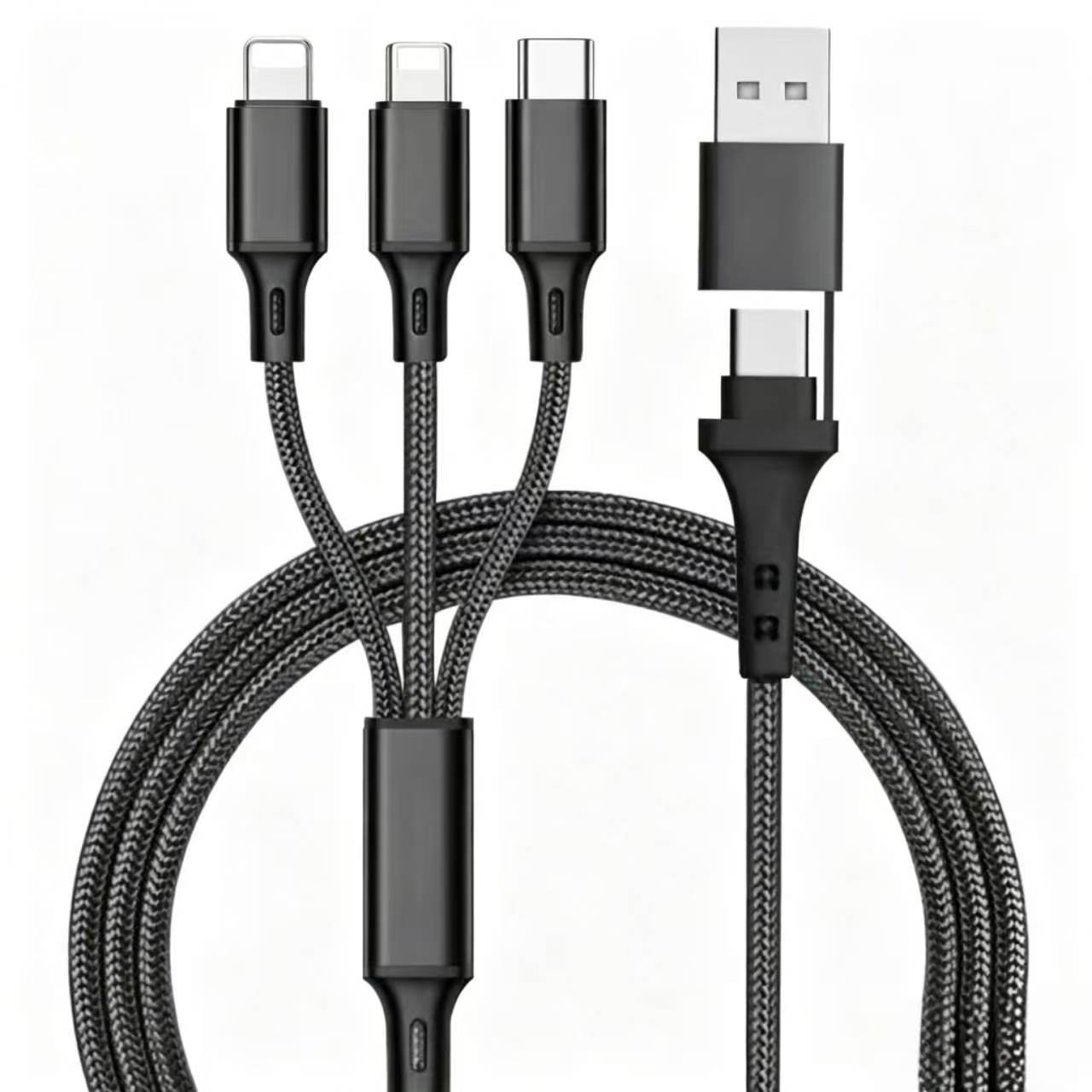 Lightning 充電ケーブル 3in1 同時 iPhone 高速充電 ケーブル 1m アダプタ Type-C 急速充電 ライトニングケーブル 車載充電 3in2 | ブランド登録なし | 01