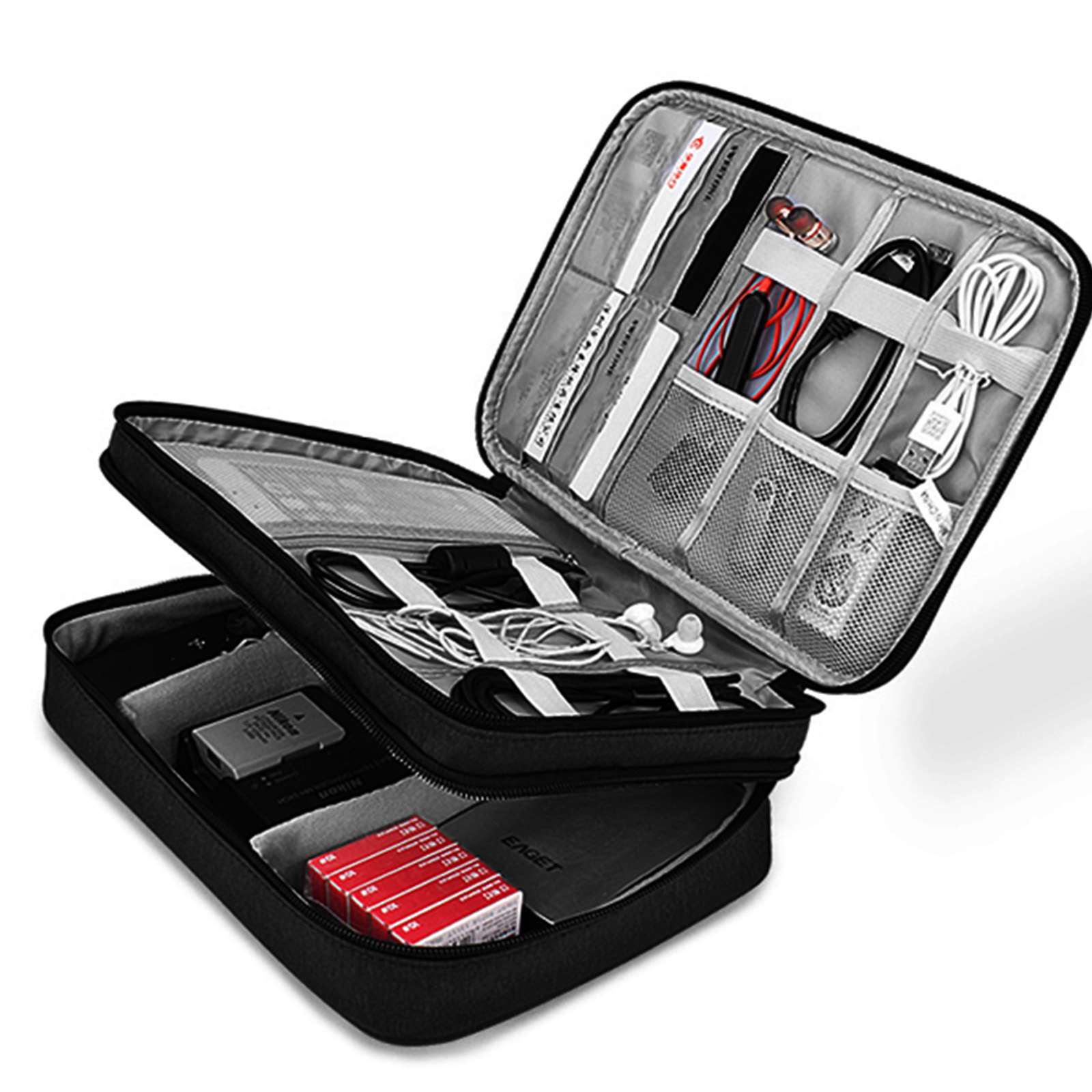 ガジェットケース 防水 ネイビー ガジェットポーチ 旅行 カメラ バッグ