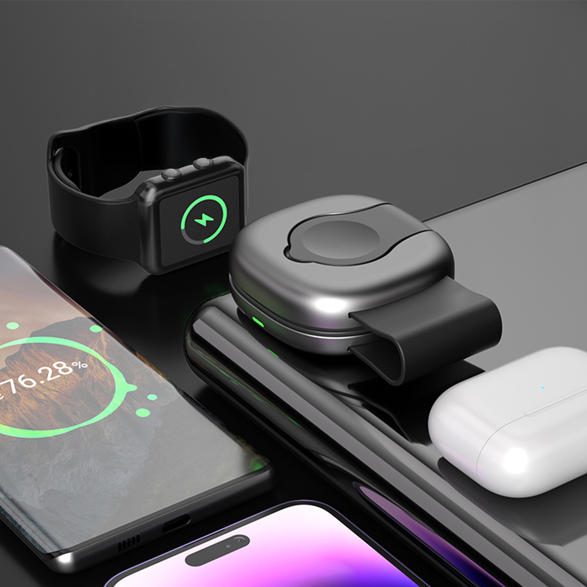 急速充電器 iPhone 17 ピタッと充電 3W 5W 1m 充電器 1ケーブル アダプタ マグネット USB-C スタンド iPhone Air/17/16/15/14/13/12 / Apple Watch | ブランド登録なし | 16