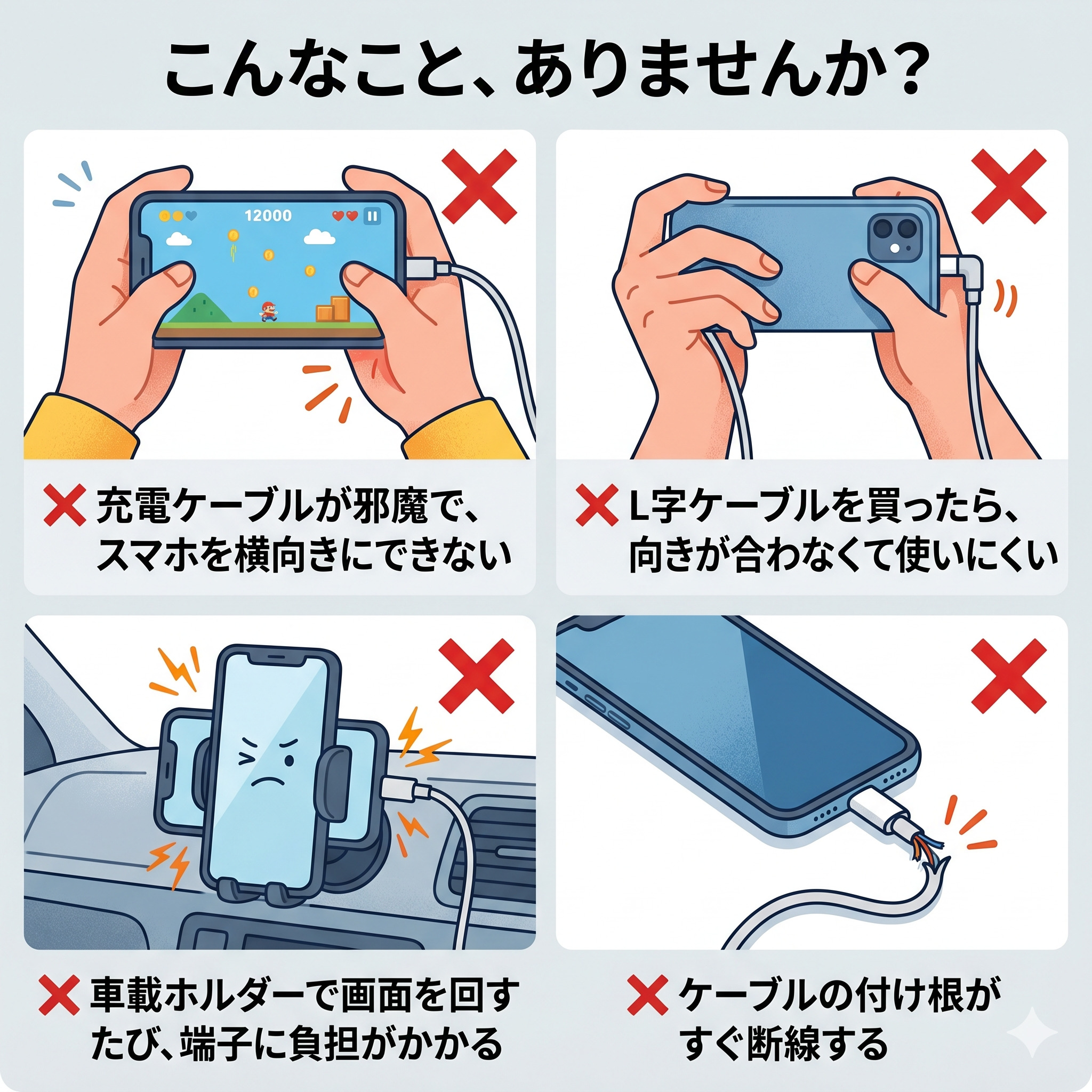 タイプcケーブル L字 回転 iPhone 充電ケーブル Type-C 100W PD 急速 横向き 首振り スマホ データ転送 2/1m 携帯 コード | ブランド登録なし | 02