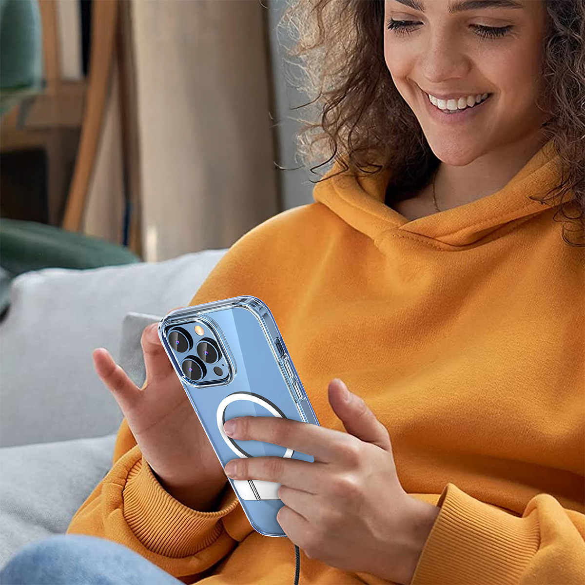 MagSafe対応 iPhone 14 Plus クリアケース 耐衝撃 スタンド シェル 背面クリア 携帯ケース 14プラス クリア アイフォーン14Plus スリム 軽量 iPhoneカバー | ブランド登録なし | 08