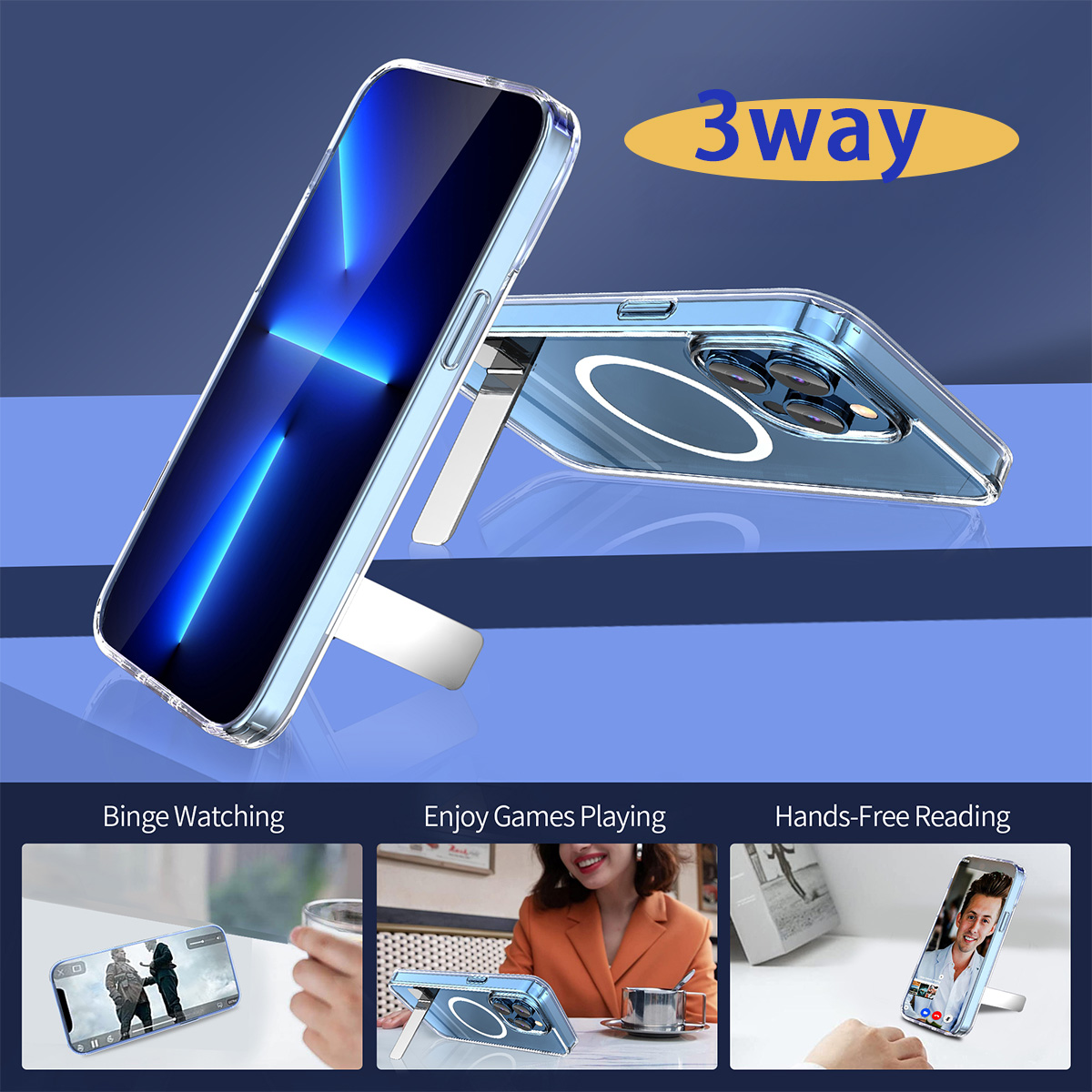 MagSafe対応 iPhone 14 Plus クリアケース 耐衝撃 スタンド シェル 背面クリア 携帯ケース 14プラス クリア アイフォーン14Plus スリム 軽量 iPhoneカバー | ブランド登録なし | 09