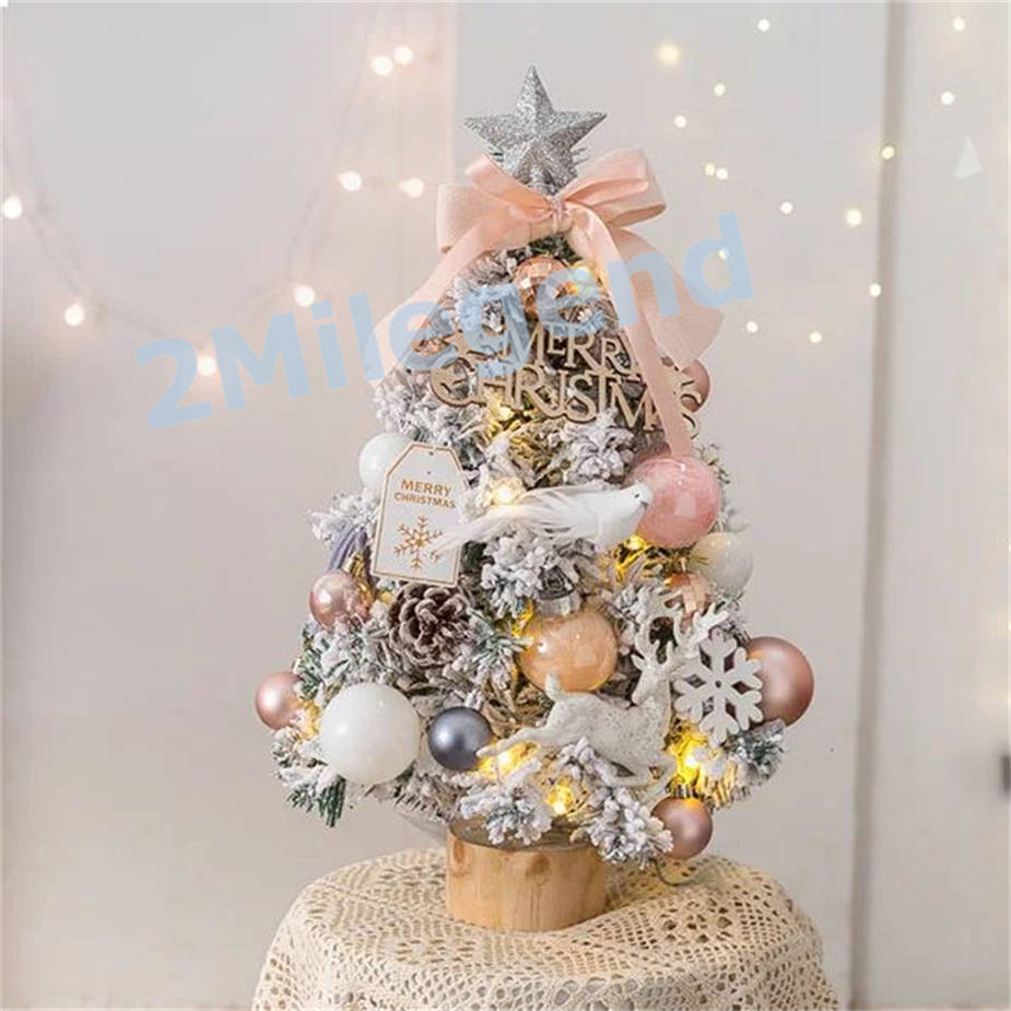新作 クリスマス 飾り クリスマスツリー LEDイルミネーション 雪化粧 卓上 45cm 卓上 組み立て簡単 雪付きミニツリー DIY キラキラ  コニファー、針葉樹