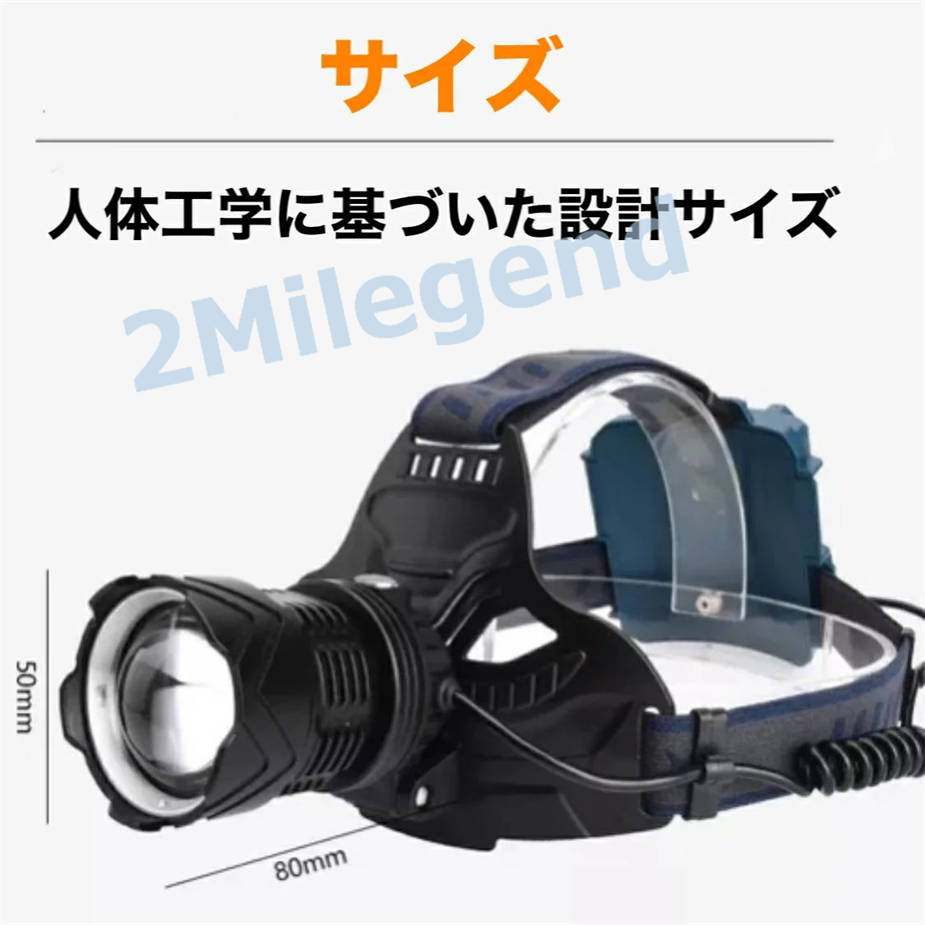 LED ヘッドライト 充電式 防水 高輝度XHP70ウィック6000ルーメン 三つ