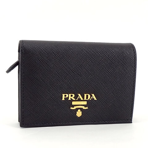 完売御礼 プラダ PRADA レディース 2つ折り財布 サイフ SAFFIANO METAL