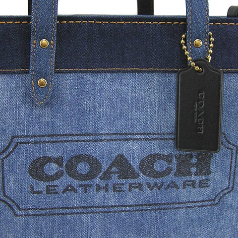 トートバッグ ☆送料込□COACHデニムフィールド89163ハンドバッグ