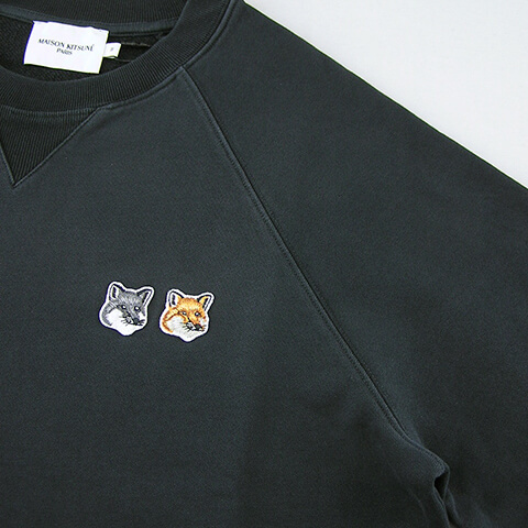 1000円OFF対象 メゾンキツネ MAISON KITSUNE メンズ スウェットシャツ FM00358 KM0002 チャコール  ANTHRACITE P195 23aw