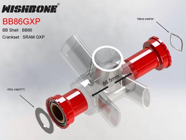 ウィッシュボーン BB86-GXP 41mm/86.5mm ボトムブラケットの説明 