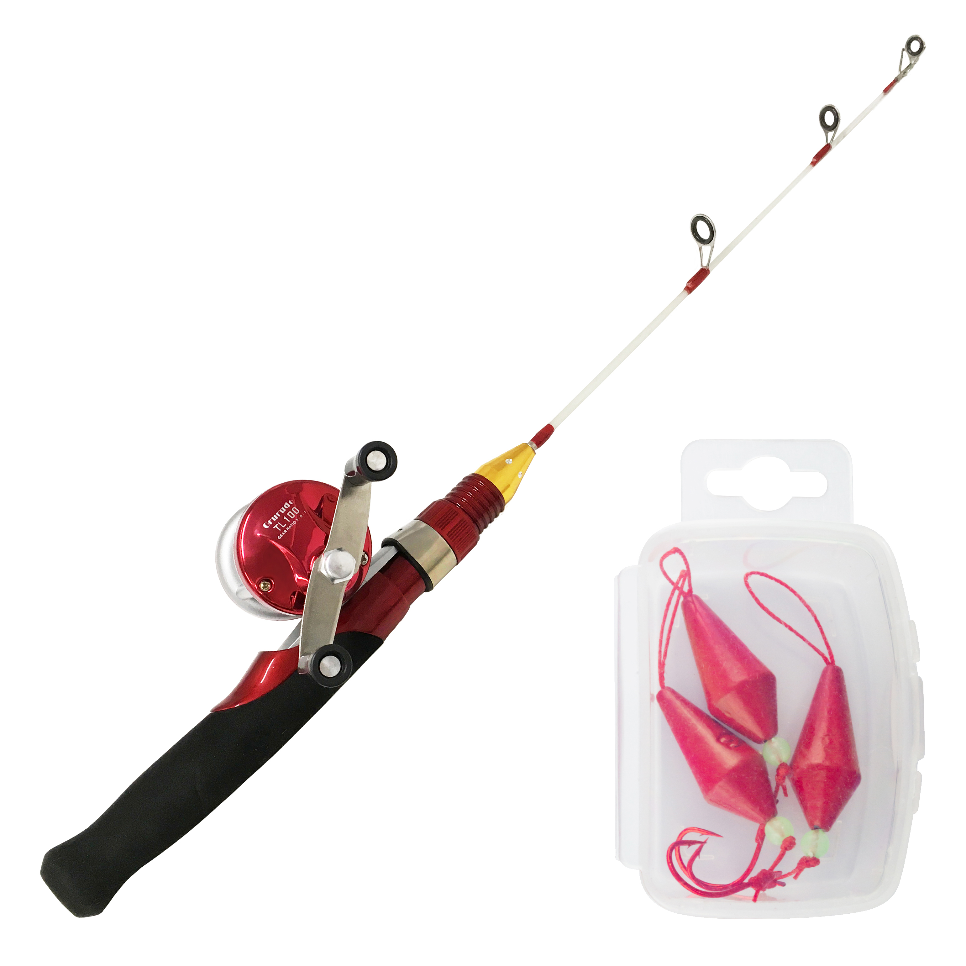 オルルド釣具 ロッド 並継式 ロッド＆リールセット テトルドX＆ミニ両