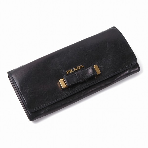 プラダ PRADA 長財布 リボン レザー ウォレット 長財布 1M1132