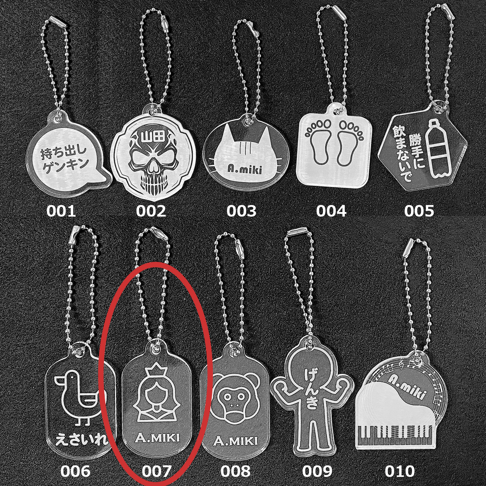 ミニネームプレート ゴルフ 名札 刻印 アクリル板 ミニネームタグ