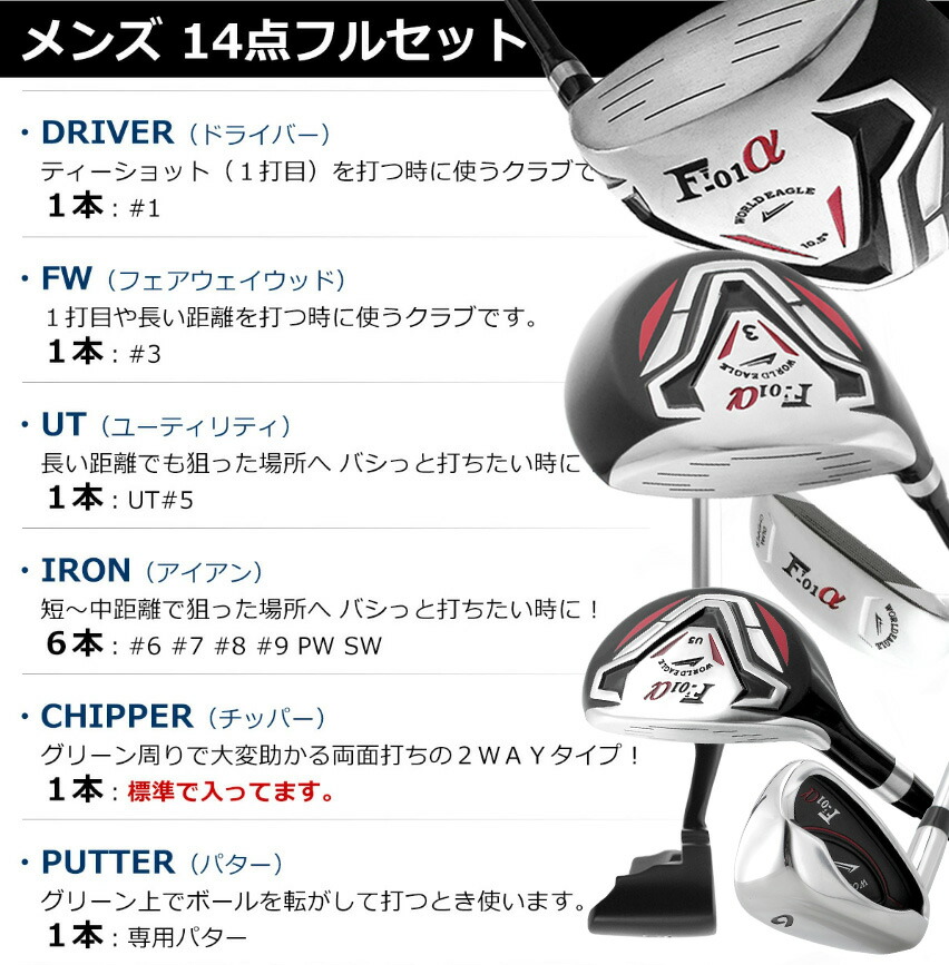 アウトレット品 メンズ ワールドイーグル クラブセット F-01