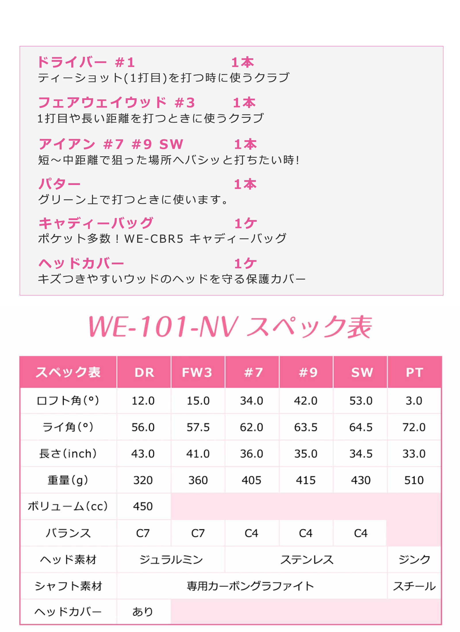 WORLD EAGLE アウトレット 初心者向け WE 101 レディース ゴルフクラブ