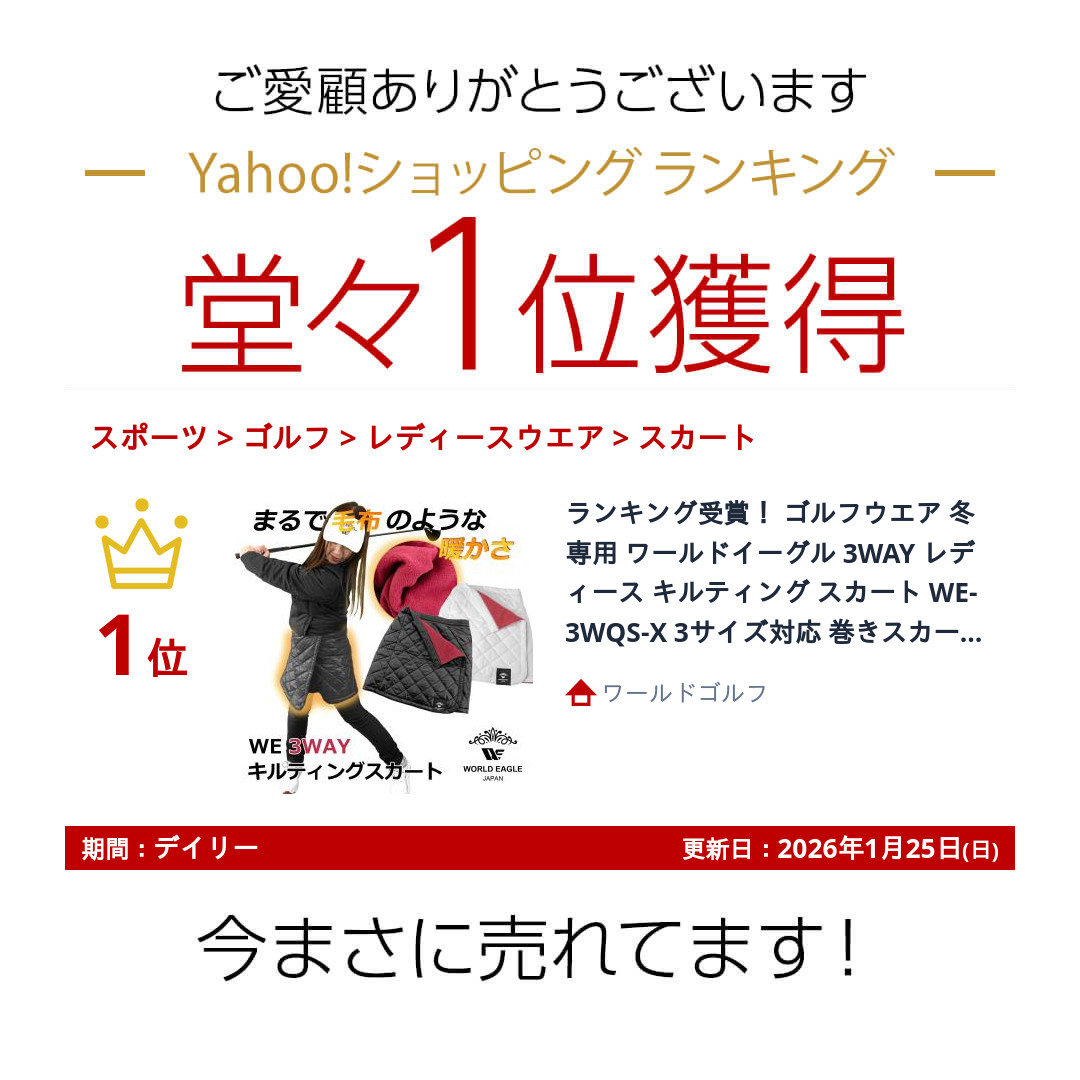 WORLD EAGLE ランキング受賞！ ゴルフウエア 冬専用 ワールドイーグル