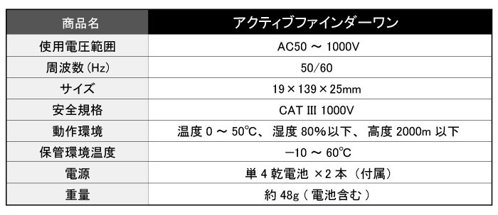 非接触式AC検電器 アクティブファインダーワン ActiveFinder One ウマレックス 軽量ペン型フォルム 収納 ドイツ 携帯性抜群 非接触式AC検電器 アクティブファインダーワン