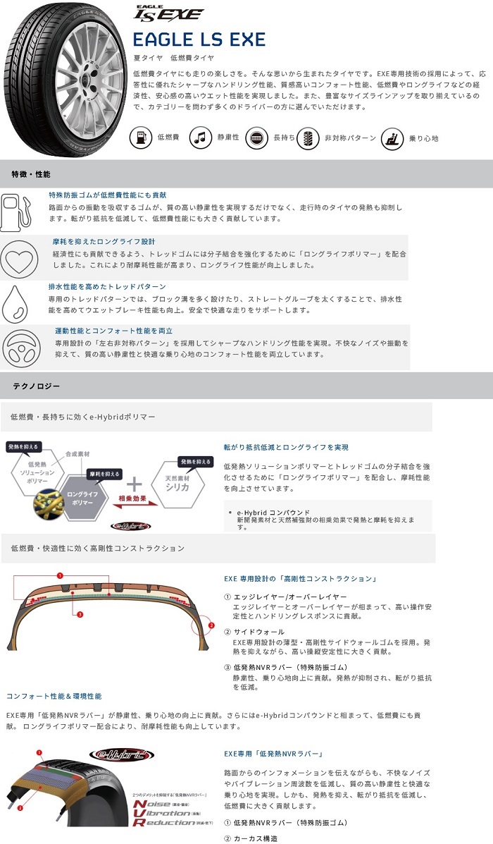 R W XL GOODYEAR EAGLE LS EXE グッドイヤー イーグル