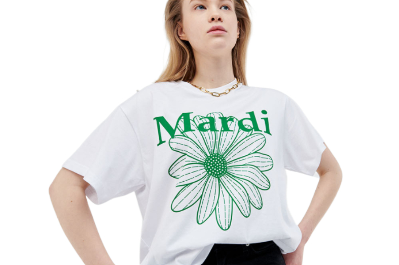 セール♪正規品 マルディメクルディTSHIRT FLOWERMARDI 新品 ボーダーカットソー Tシャツ/カットソー(七分/長袖)