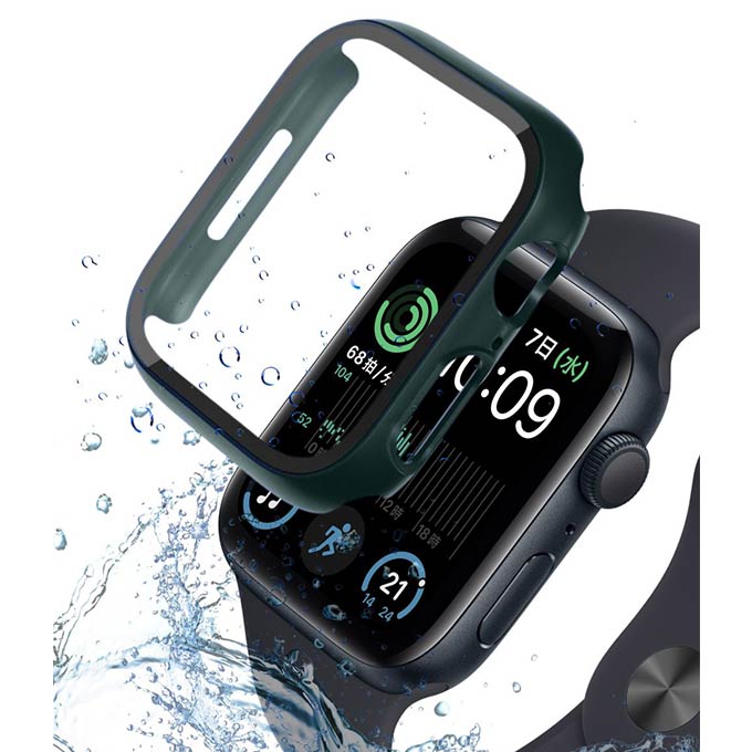 アップルウォッチ カバー apple watch アップルウォッチカバー ケース 8 se 45mm 44mm 全面保護 9Hガラス 生活防水 アップルウォッチse｜worldwatch｜06