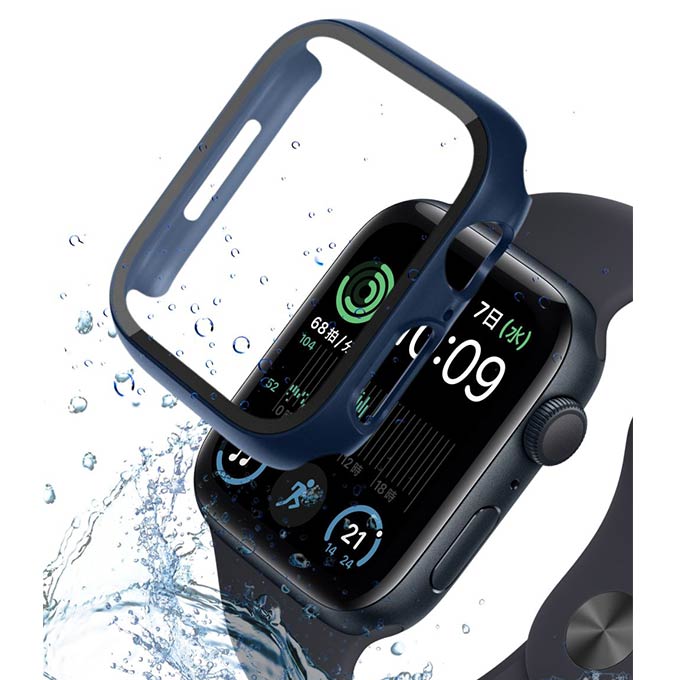 アップルウォッチ カバー apple watch アップルウォッチカバー ケース 8 se 45mm 44mm 全面保護 9Hガラス 生活防水 アップルウォッチse｜worldwatch｜05