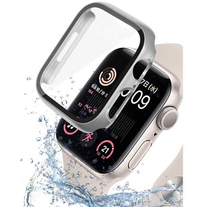 アップルウォッチ カバー apple watch アップルウォッチカバー ケース 8 se 45mm 44mm 全面保護 9Hガラス 生活防水 アップルウォッチse｜worldwatch