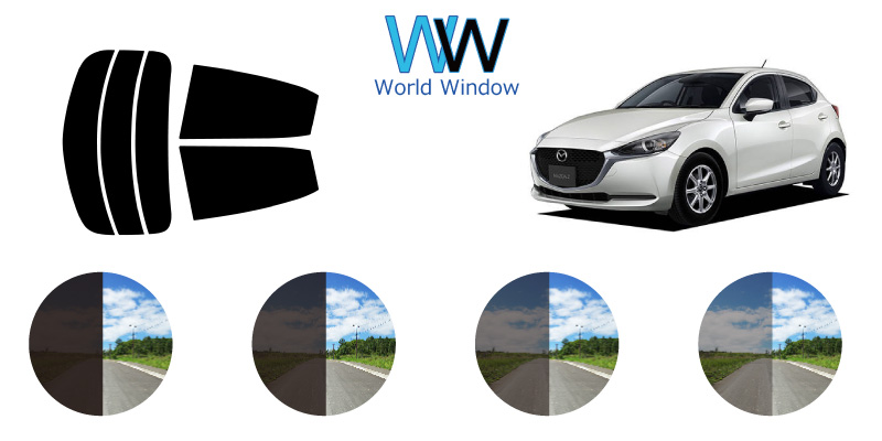 カーフィルム カット済み 車種別 スモーク MAZDA2(マツダ2) (DJ5AS/FS/DJLAS/FS) リアセット | Smork
