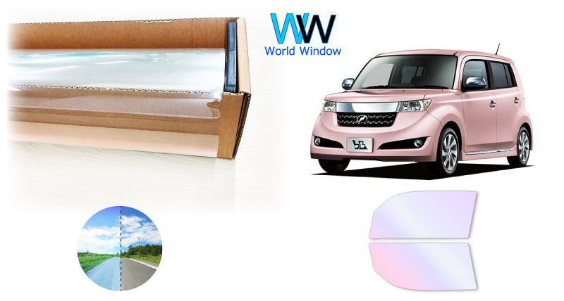 遮熱 オーロラ(グロウゴースト91)  トヨタ ｂB (QNC20) カット済みフィルム フロントドアセット | BRAINTEC