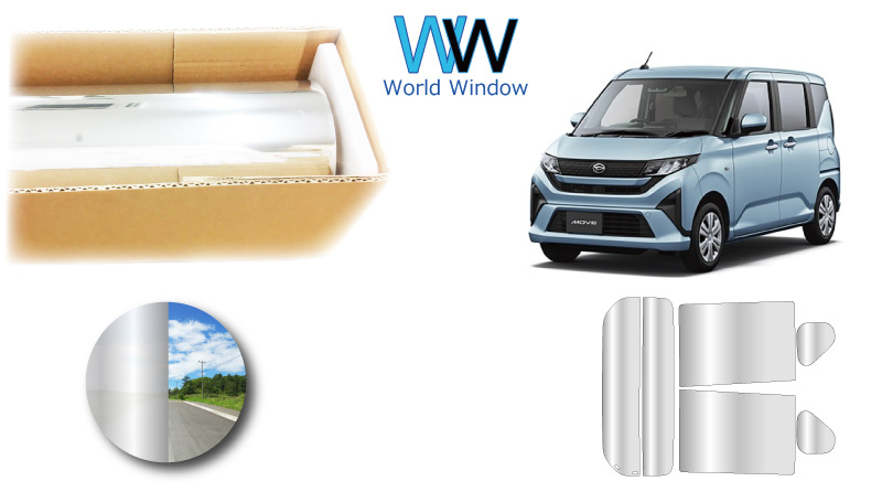 ミラータイプフィルム ダイハツ ムーヴ (LA850S/LA860S) カット済みカーフィルム リアセット | 