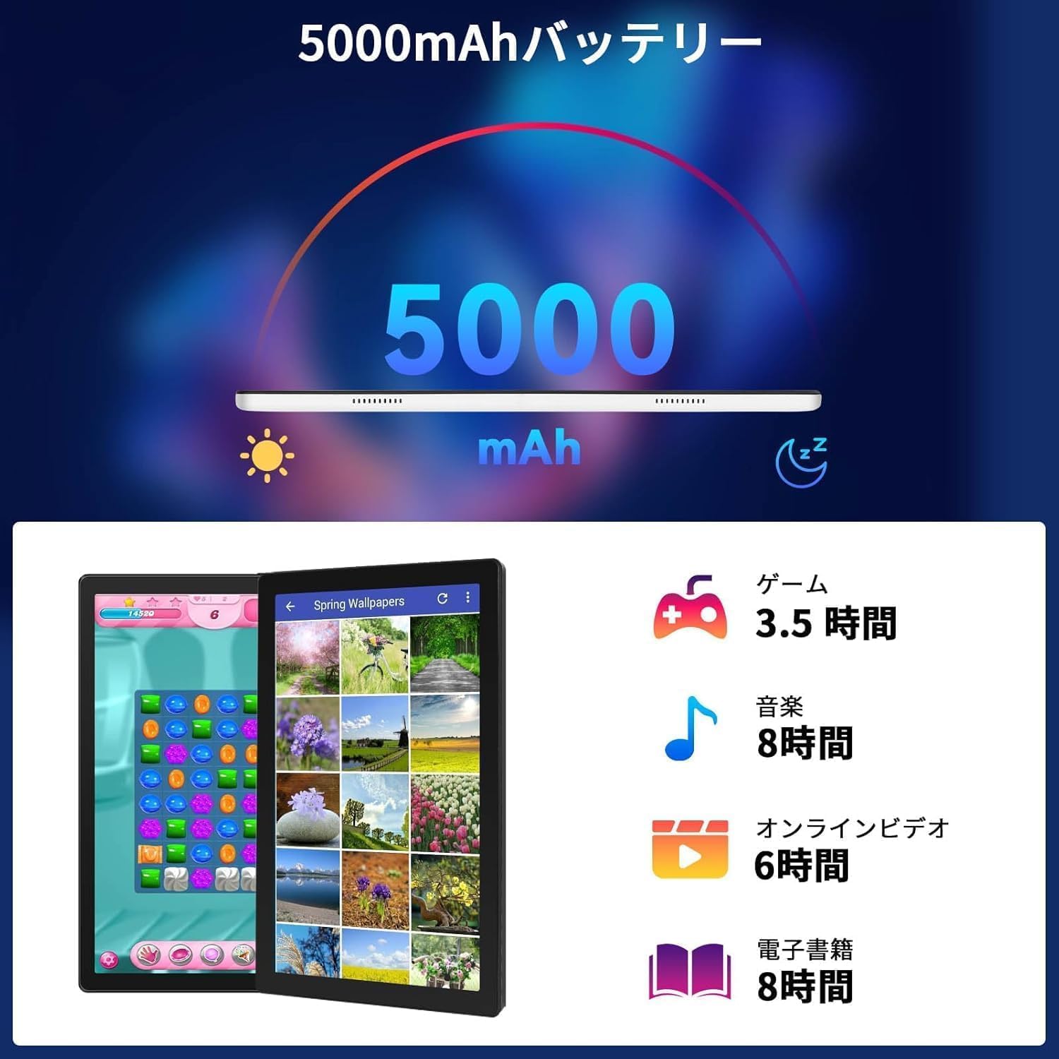 タブレット 10インチ Android 14 Wi-Fiモデル 8GB+64GB+1TB拡張