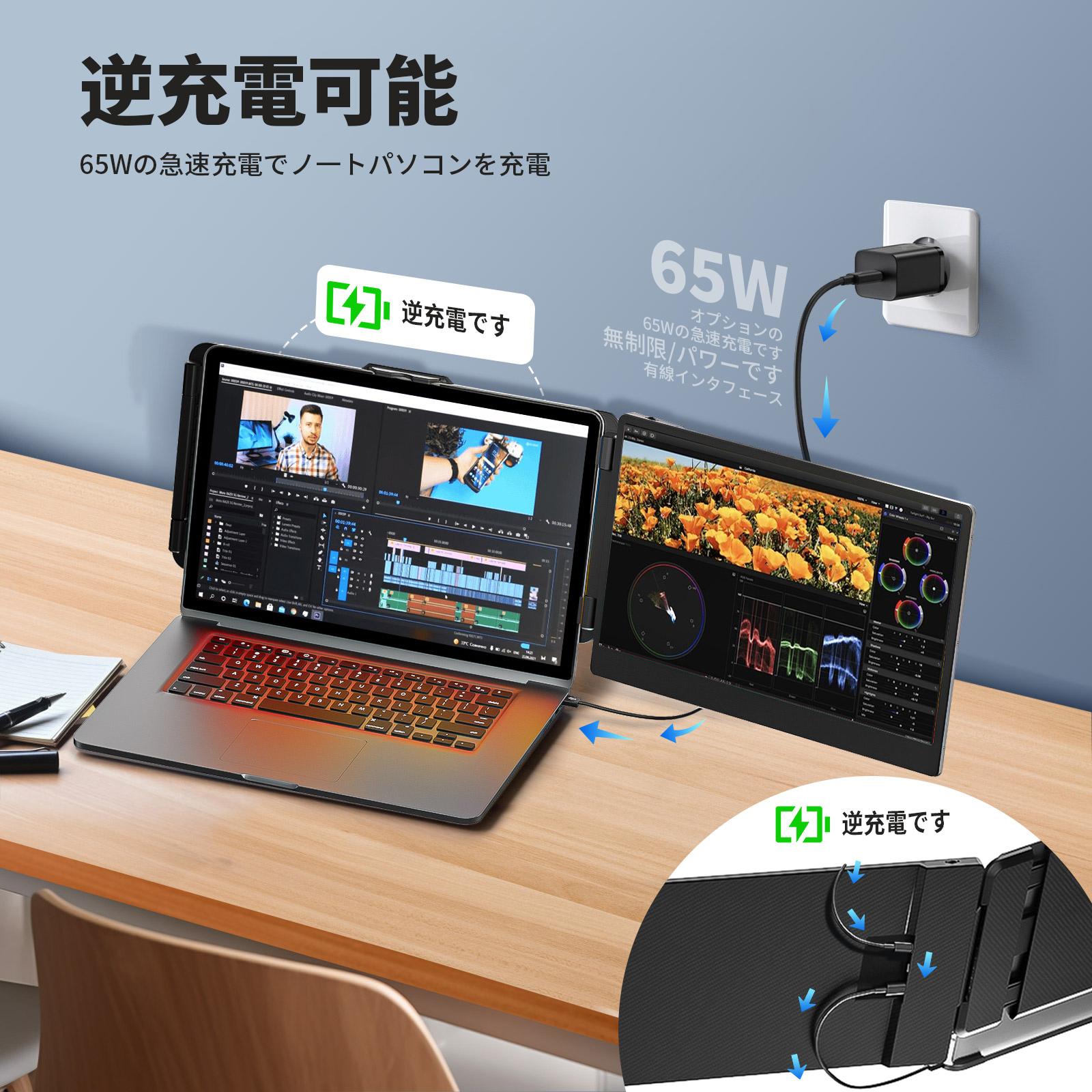 1千円OFFクーポン☆デュアルモニター モバイルモニター 14インチ