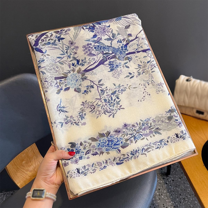 大判ストール 花柄 レディース 大判 マフラー...の詳細画像3