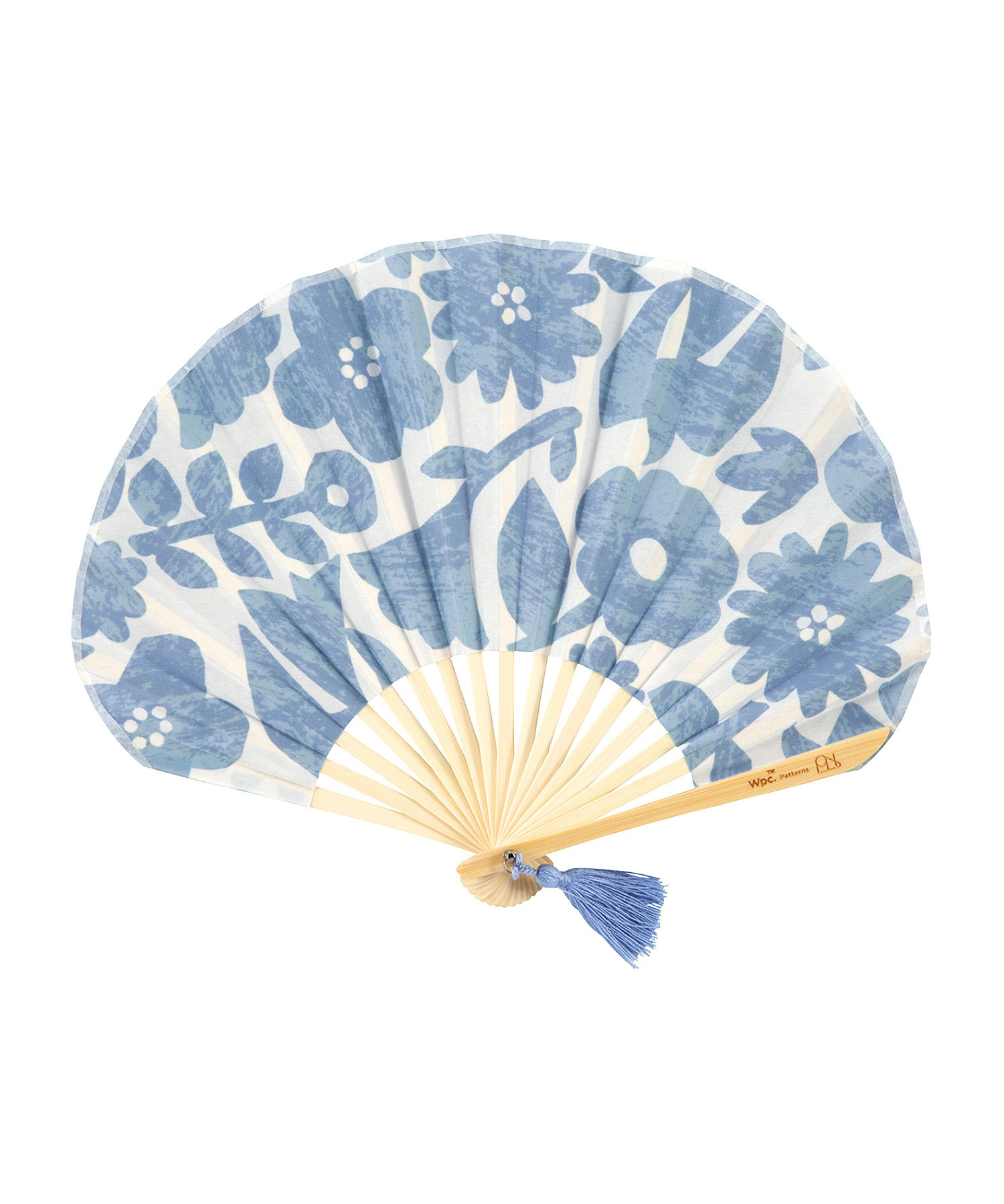 7枚セット　収納袋付き　青色の扇子柄大きめ座布団 Wpc. Patterns 扇子 収納袋付き ギフトボックス入り 扇子袋 扇子入れ