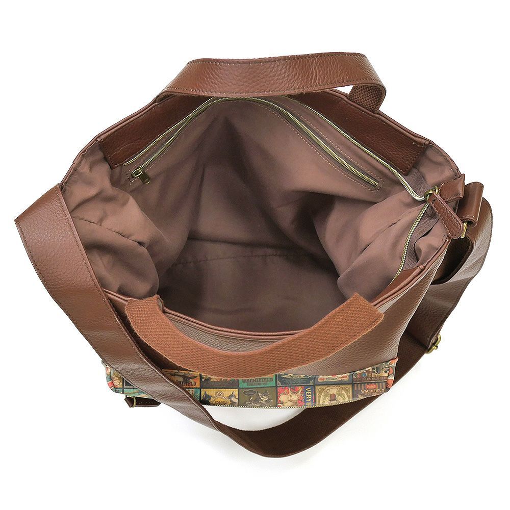 わちふぃーるど　ダヤン　レトロアートレザーハンドルバッグ わちふぃーるど（WachiField） レトロアートレザー2WAYバッグ わち