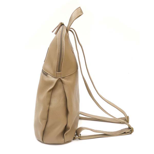 FURLA ダナエ ペルラ ミニリュック レザー グレージュ ゴールド金具 FURLA ダナエ ペルラ ミニリュック レザー グレージュ ゴールド金具