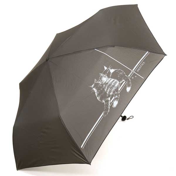 軽量折りたたみ傘 ３匹猫・黒 : 938119 : わちふぃーるど Yahoo!店 
