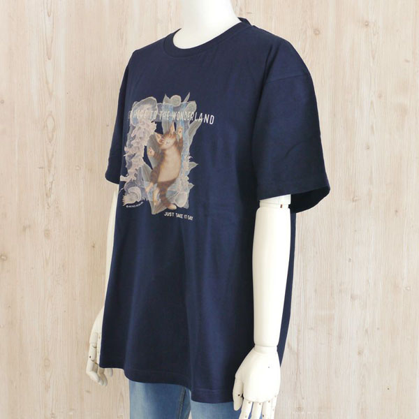 抜染Ｔ Ｌ 海月と踊る 紺 わちふぃーるど ダヤン Tシャツ : 939505