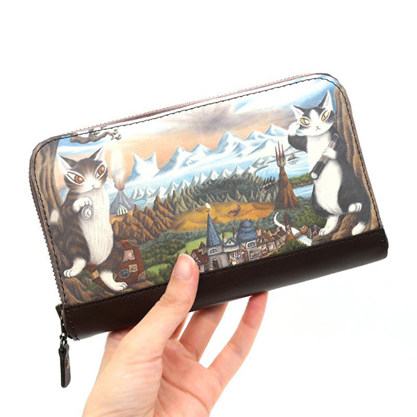 ✨新品・未使用品✨わちふぃーるど ダヤン レザー アート長財布 〜ぼくらの旅〜 わちふぃーるど アートラウンド財布 ぼくらの旅 ダヤン 財布