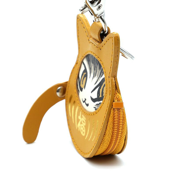 専用　ミニだるま　幸福　桃　限定色　お正月　置物　わちふぃーるど　ダヤン　猫 猫だるま小銭キー＃2 黄 わちふぃーるど ダヤン 小銭 ネコ : わちふぃ