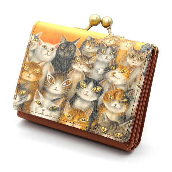 【美品】2005 夏限定 金レア3枚セット わちふぃーるど（WachiField） がま口三つ折り福財布2 ねこのしま