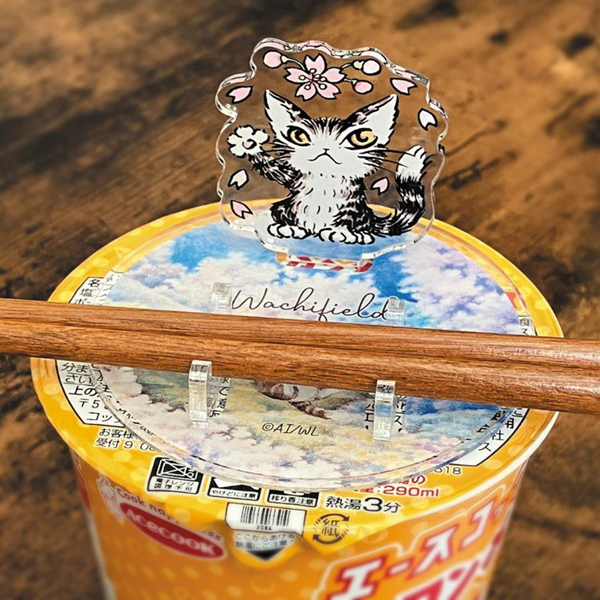 ヌードルストッパー＋箸セット 桜 わちふぃーるど ダヤン ネコ