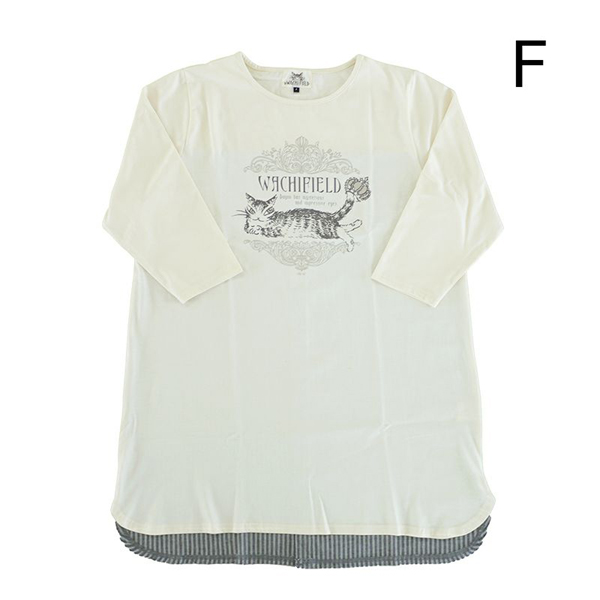 わちふぃーるど（WachiField） 異素材チュニック F 王冠 生成×灰 わち