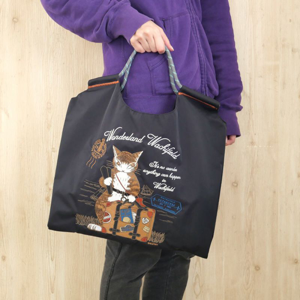 わちふぃーるど（WachiField） 刺繍トート トラベル・黒 わちふぃーる