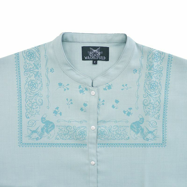 ダヤン  服  わちふぃーるど  バンダナ柄ＢＯＸシャツ  水浅葱  フリーサイズ シャツ バンダナ柄BOXシャツ F 水浅葱 わちふぃーるど ダヤン : わ